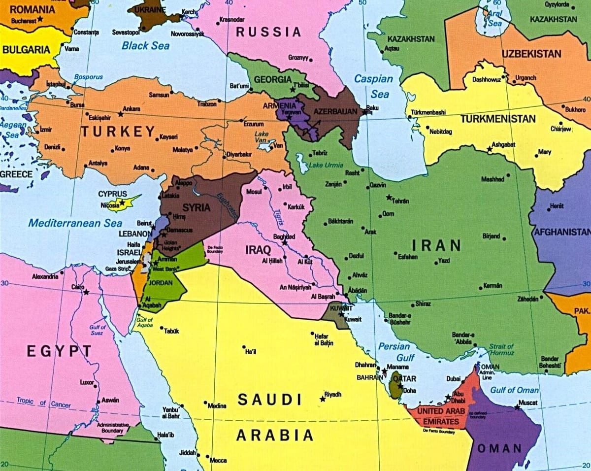 نقشہ قبرص کے مشرق وسطی
