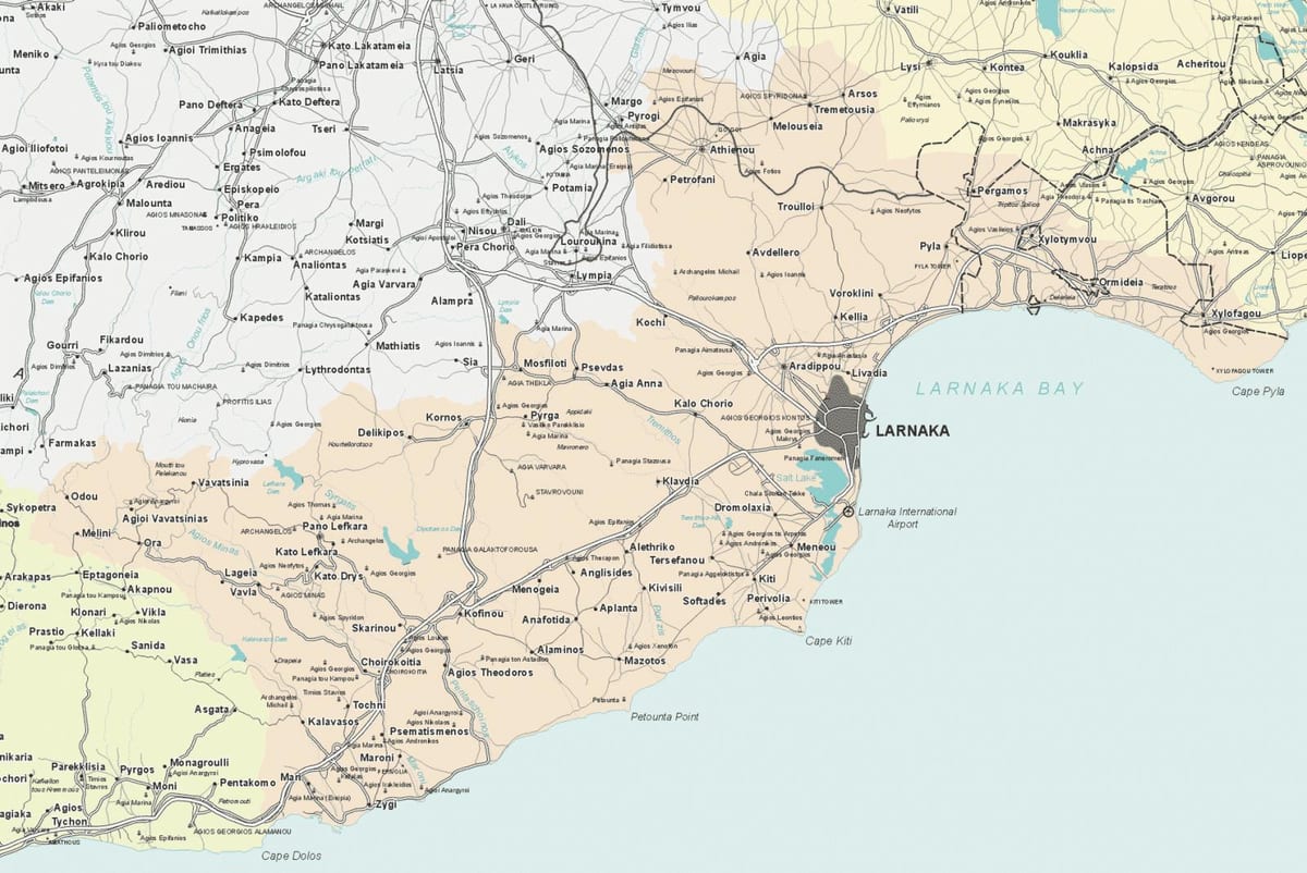 نقشہ کے larnaca قبرص