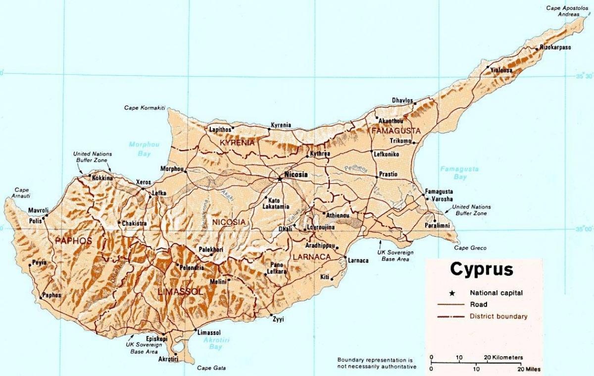 قبرص سڑک کے نقشے آن لائن