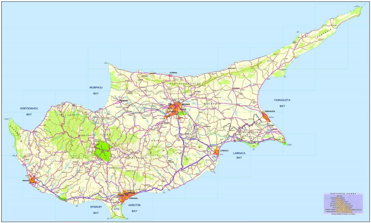 ایک نقشہ قبرص کے
