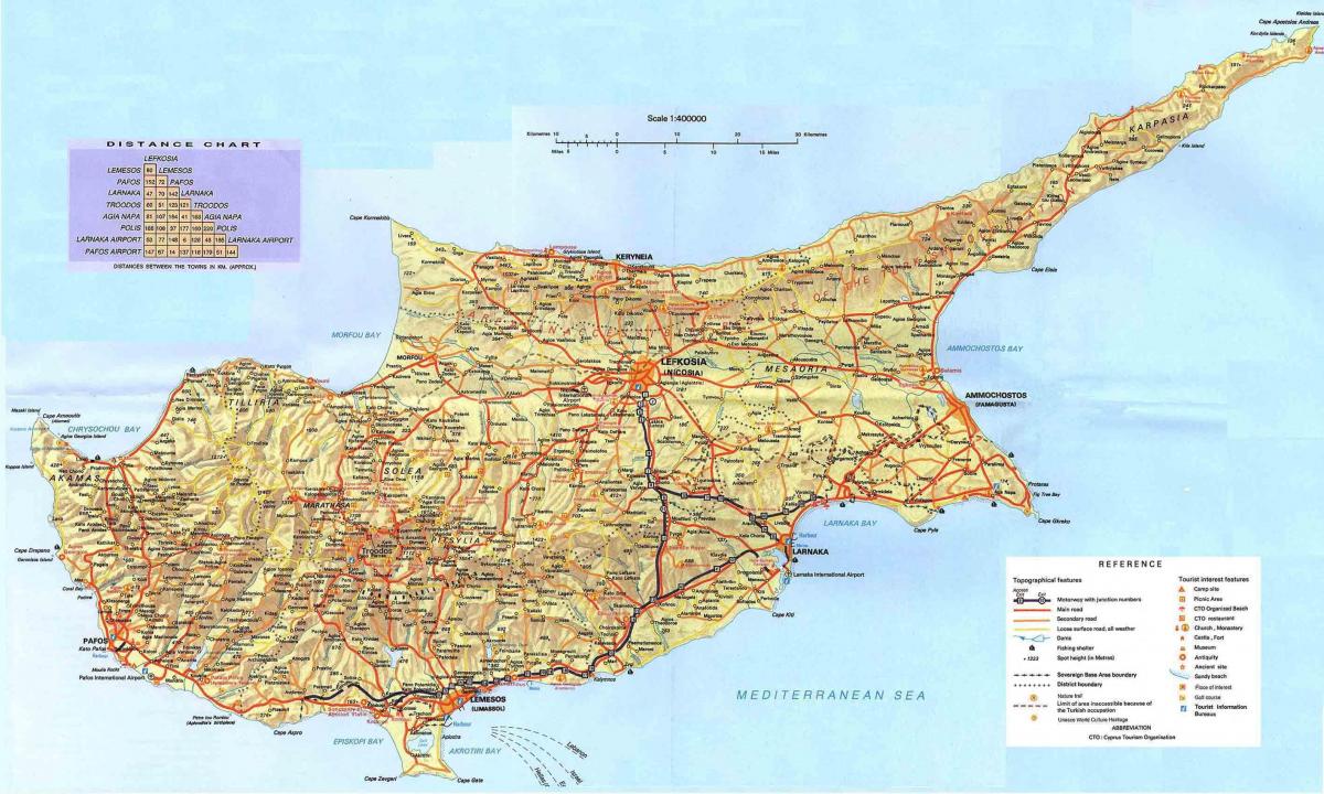 قبرص کے ساحل کا نقشہ